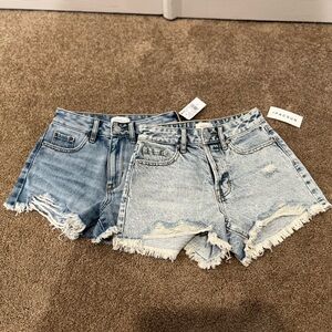 PacSun Light Blue Frayed Jean Shorts